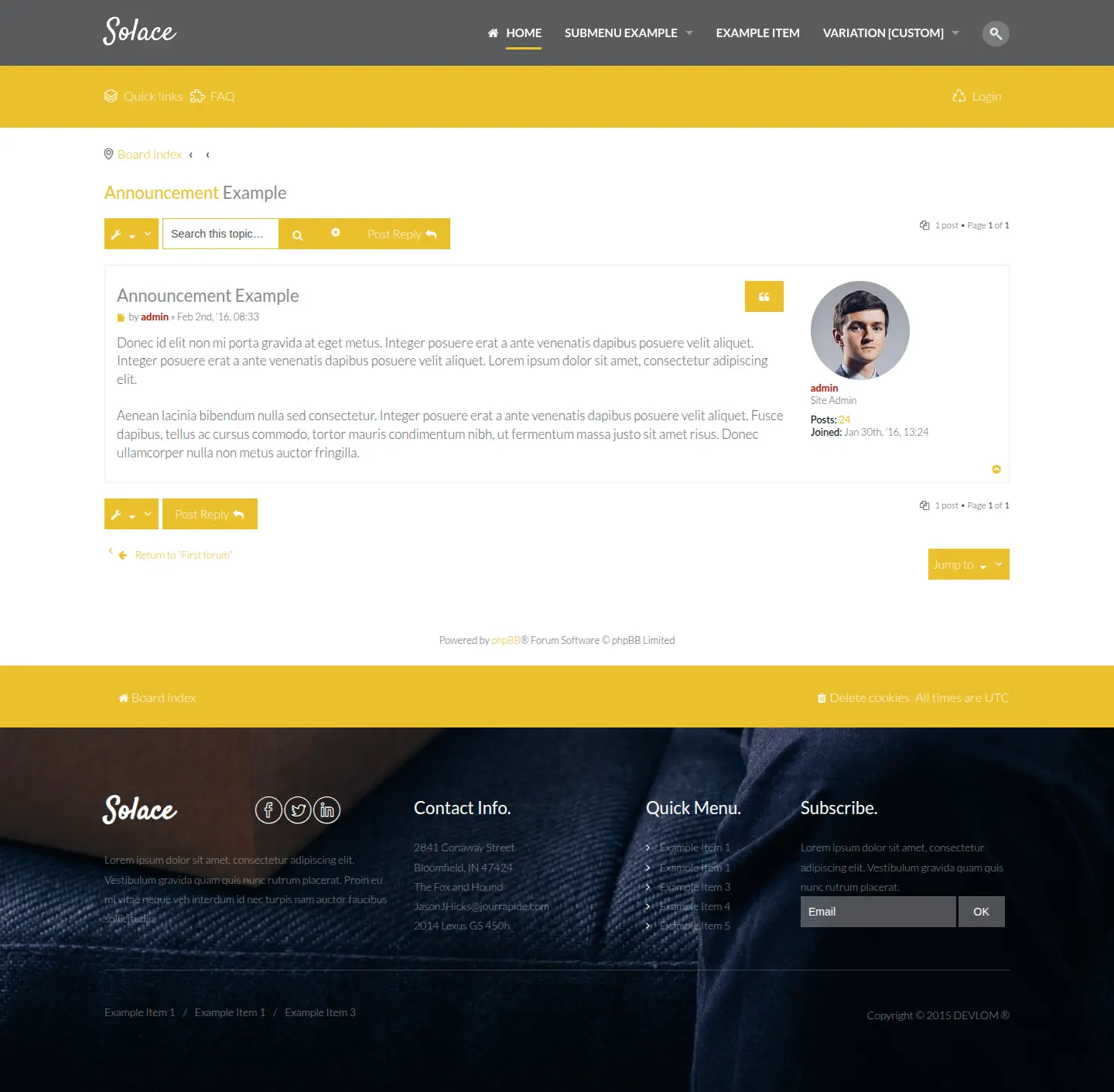 Solace topic view - post detail